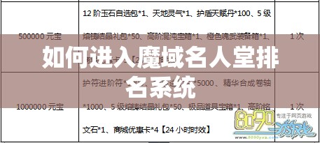 如何进入魔域名人堂排名系统 - 轩辕网