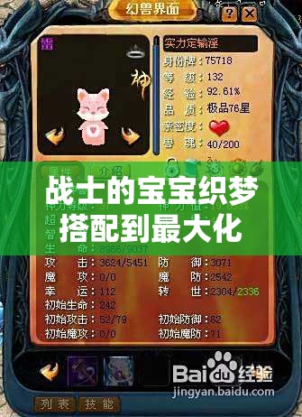 战士的宝宝织梦搭配到最大化 - 轩辕网