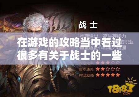 魔域资深战士玩家心得分享 - 轩辕网