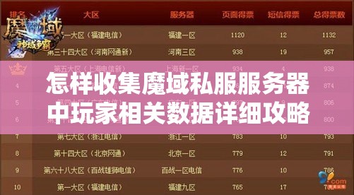 怎样收集魔域私服服务器中玩家相关数据详细攻略 - 轩辕网