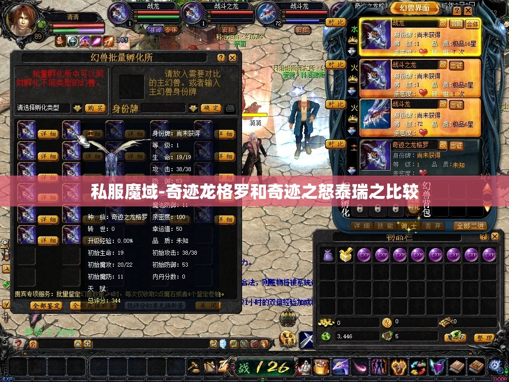 私服魔域-奇迹龙格罗和奇迹之怒泰瑞之比较 - 轩辕网